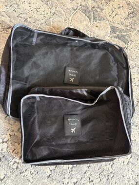 G/FORCE Black Travel Packing Cube Set - Mesh Zip Organizers